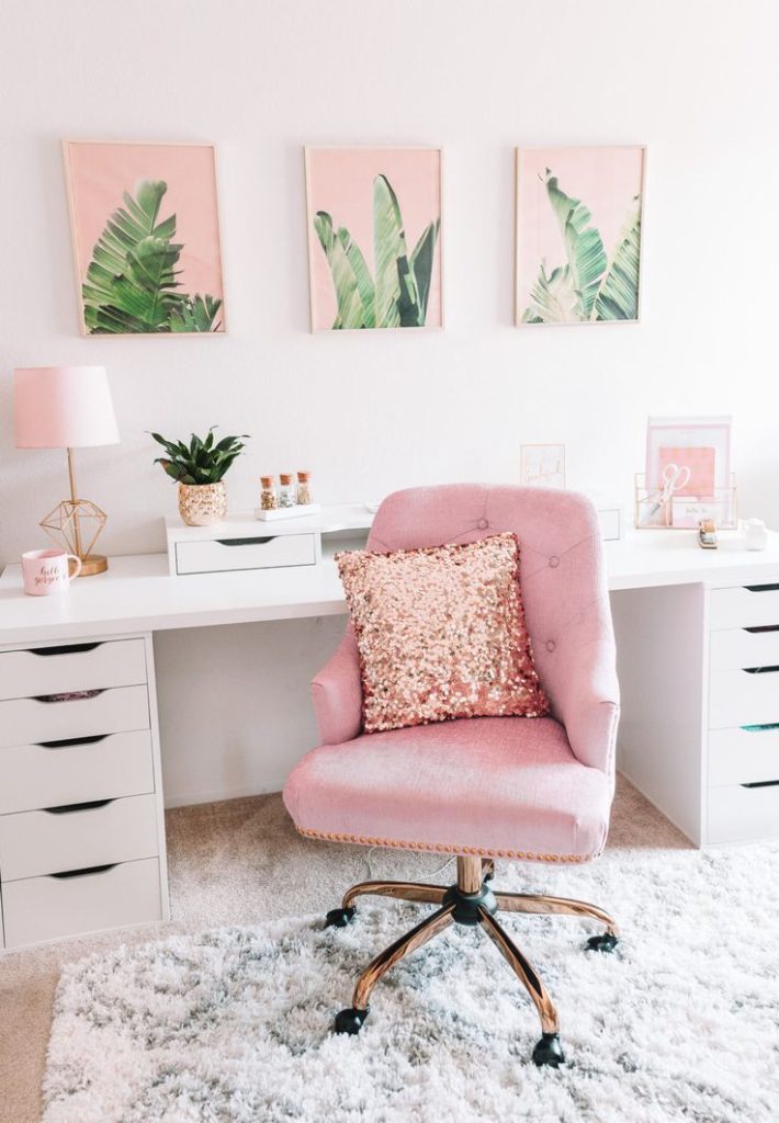 Pink Feminine Desk