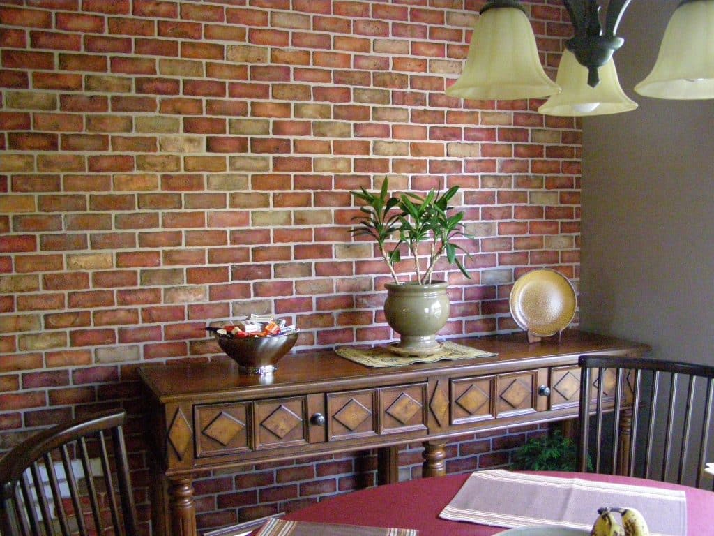 Faux brick wall decor