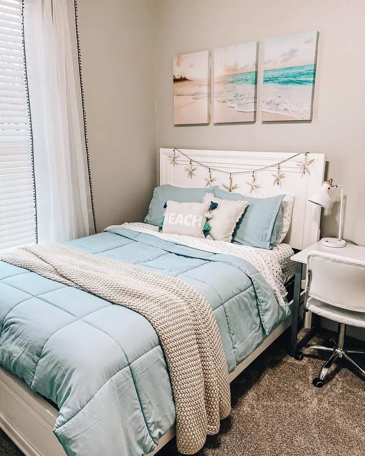 headboard by hanging bedroom 