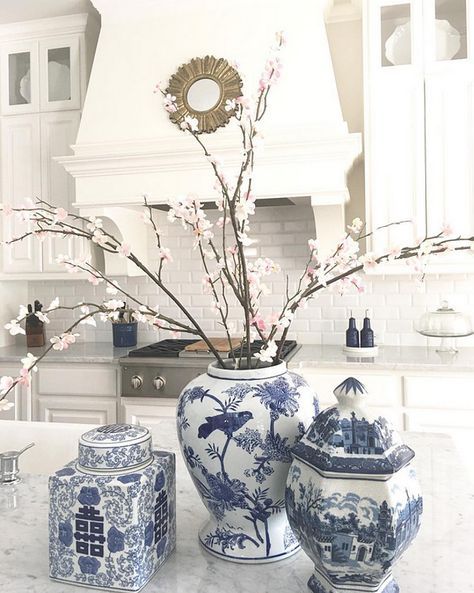 kitchen with ginger jars