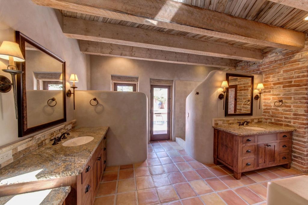 5 Terracota tiles in bathroom southwest decor