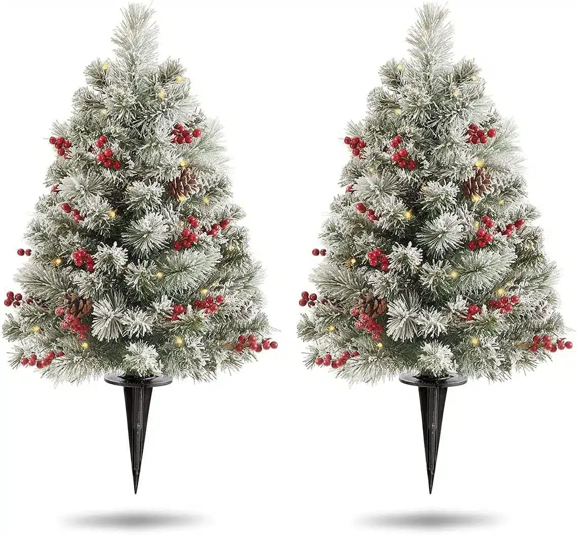 OasisCraft 24 Inch Outdoor Christmas Tree 2 Set