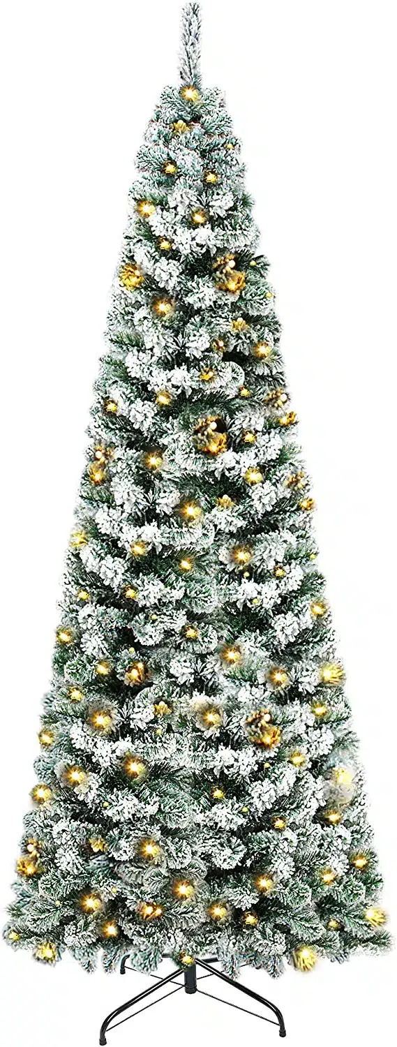 SUNYPLAY 6ft Snow Flocked Christmas Tree