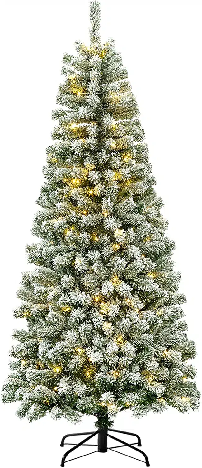 SINTEAN Skinny Christmas Tree Flocked