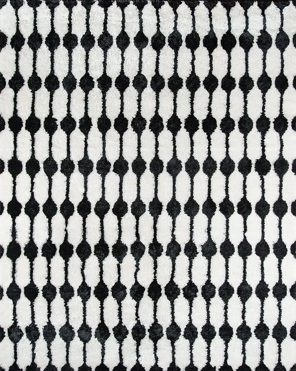 Retro Black And White Scandinavian Rya Rug