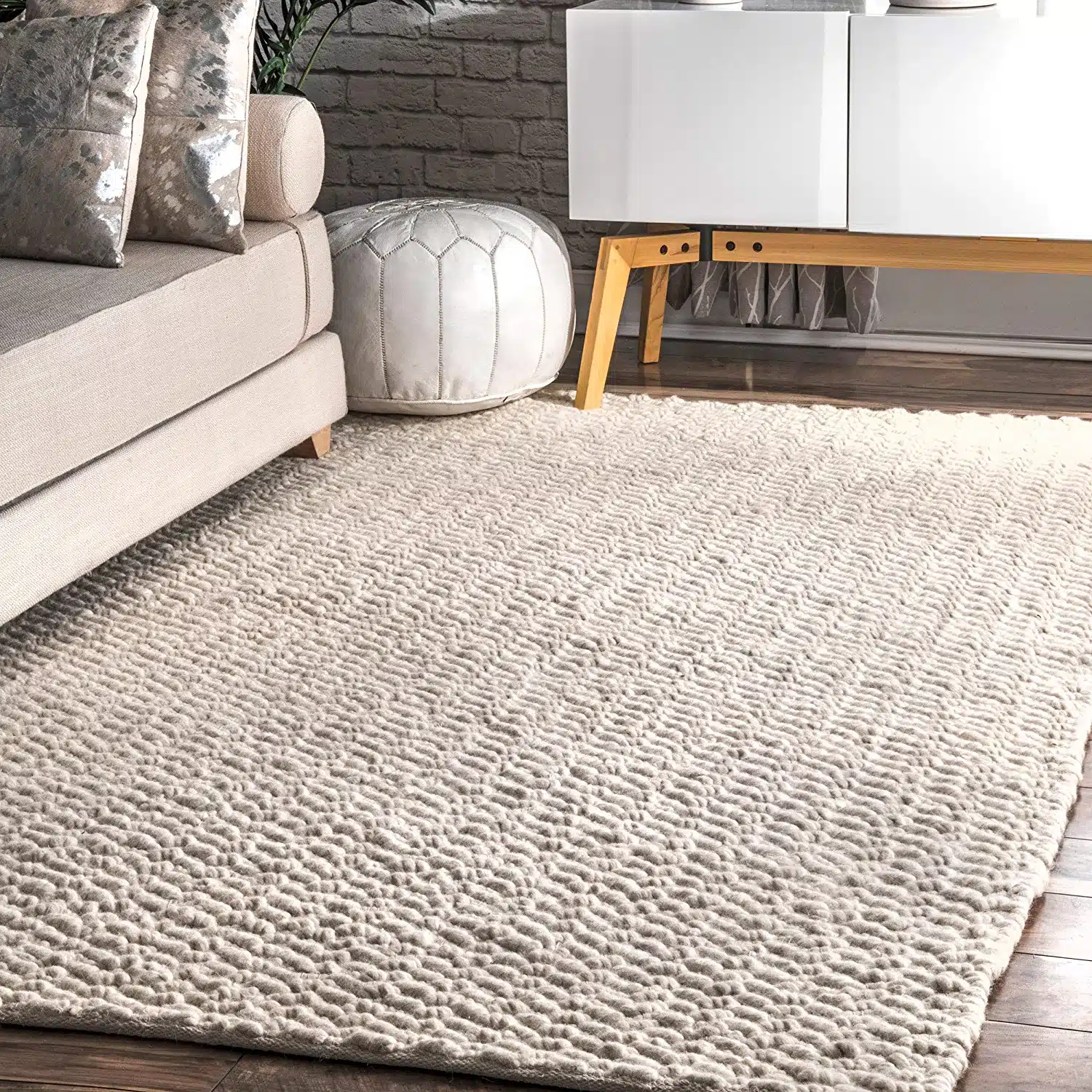 Thick Woven Scandinavian Wool Rug