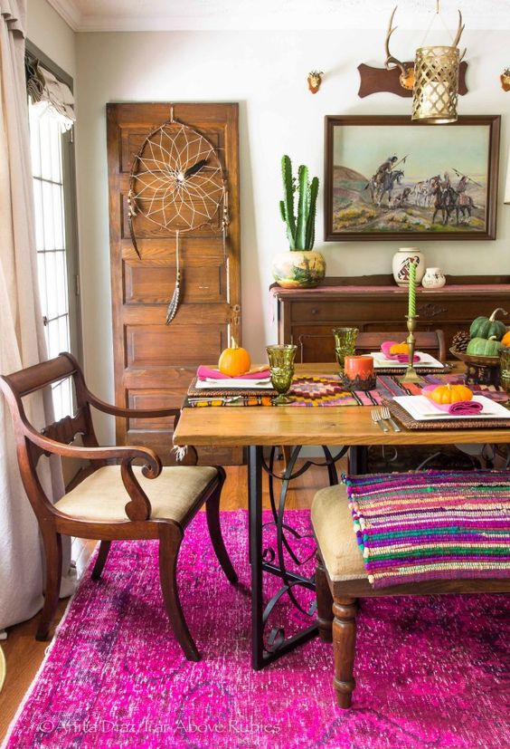 Colorful Boho dining room