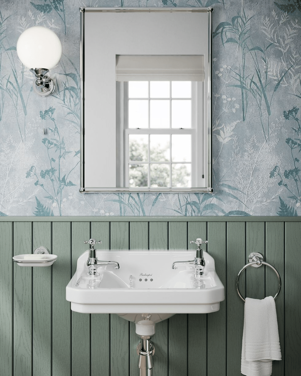 create bathroom botanical wallpaper 