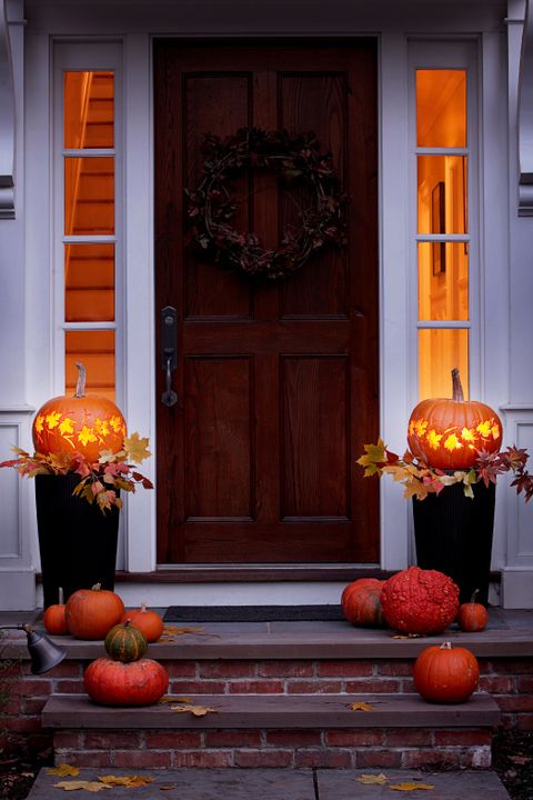 Lighted Pumpkin Planters