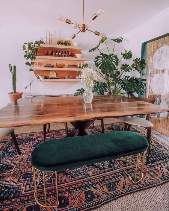 Mid-Century Boho dining room