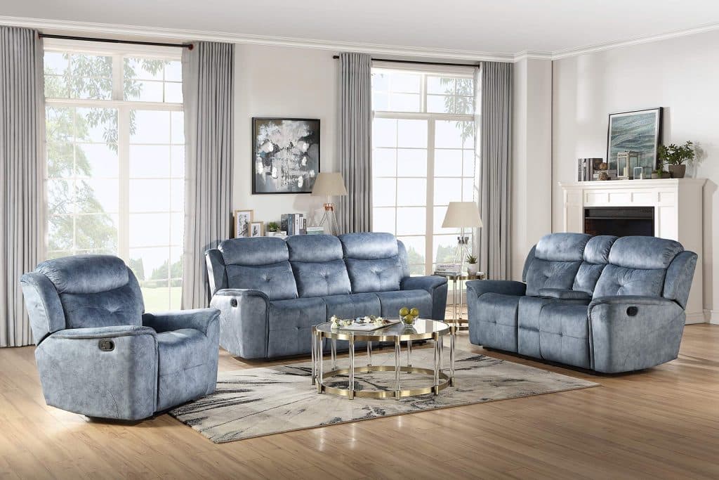 Silver Blue Mariana Sofa