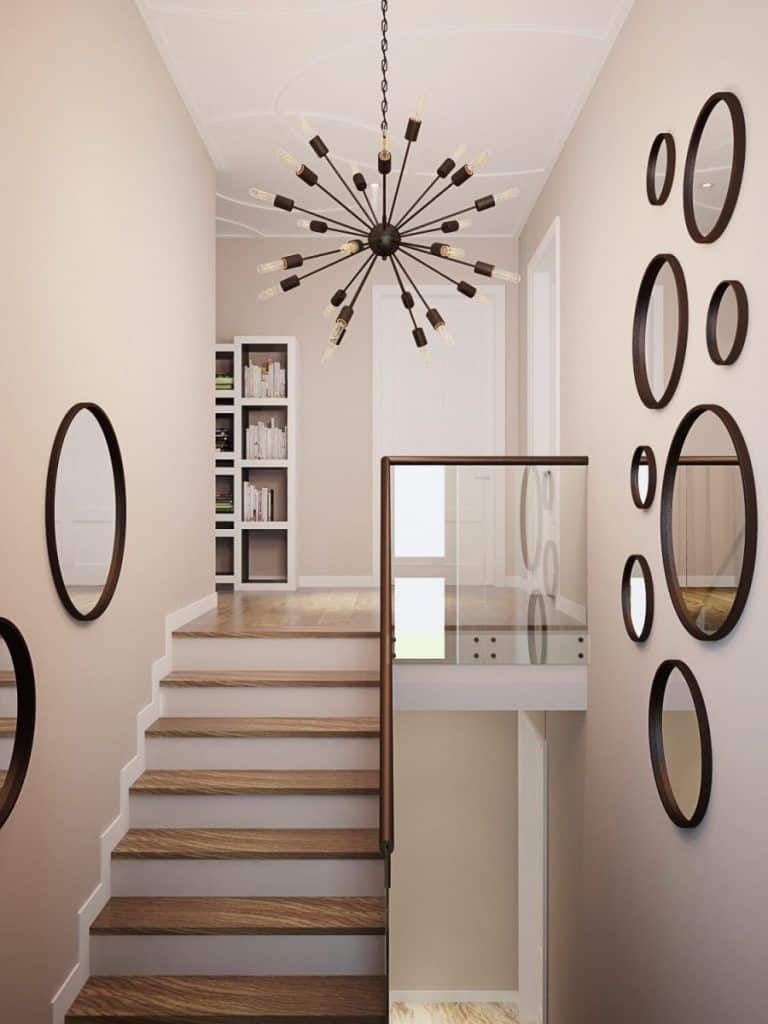 Stair decor mirror