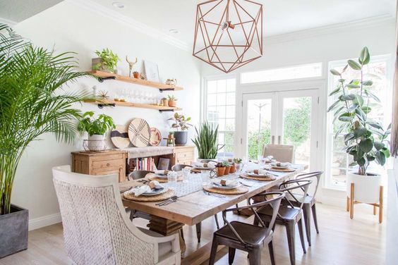 Traditional Boho dining room