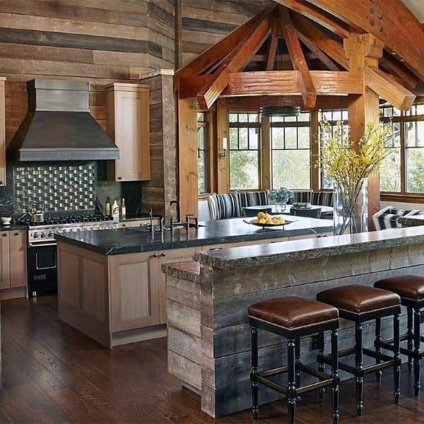 barn wood bar rustic kitchen