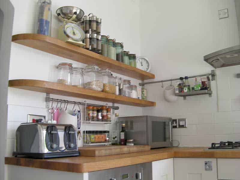 butcher block shelves