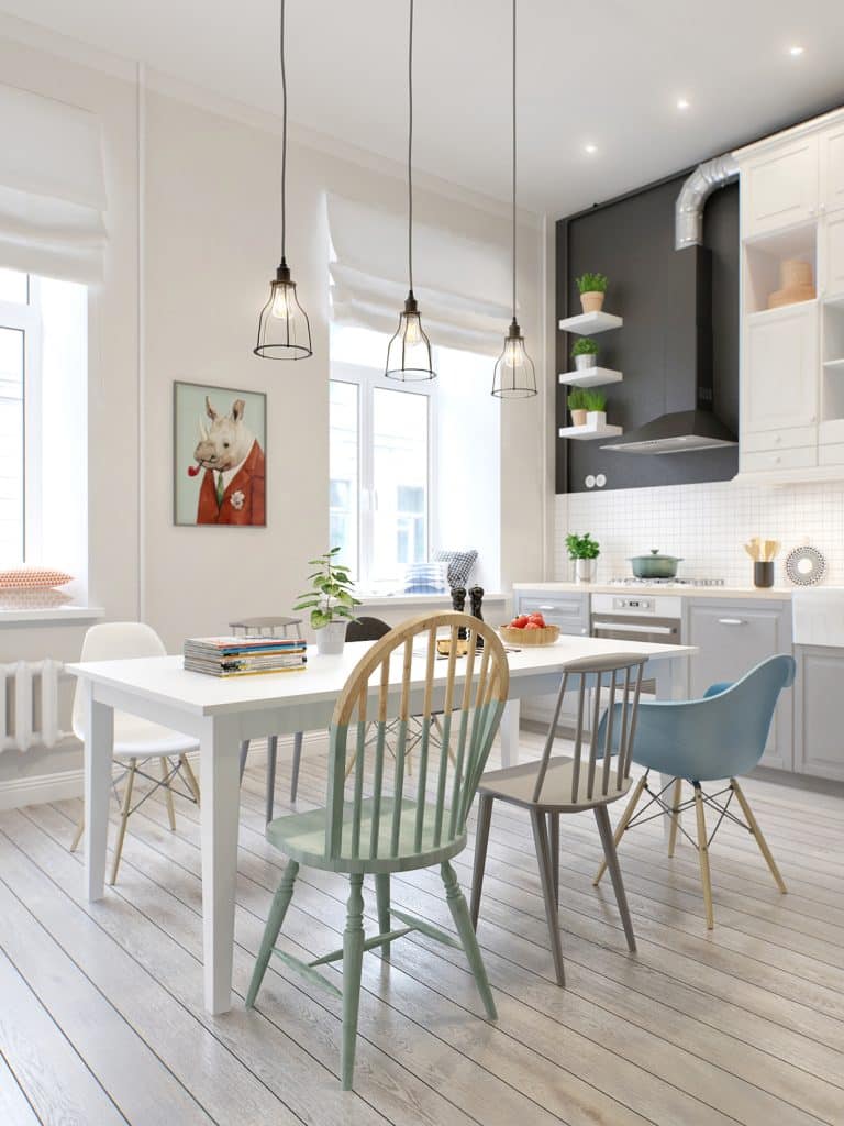 chic scandinavian dining room