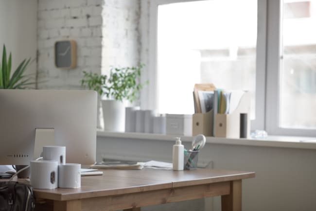 desk near window