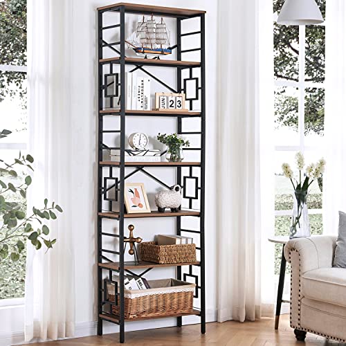 7-Tier Tall Metal Bookshelf Metal