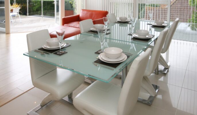 glass dining table