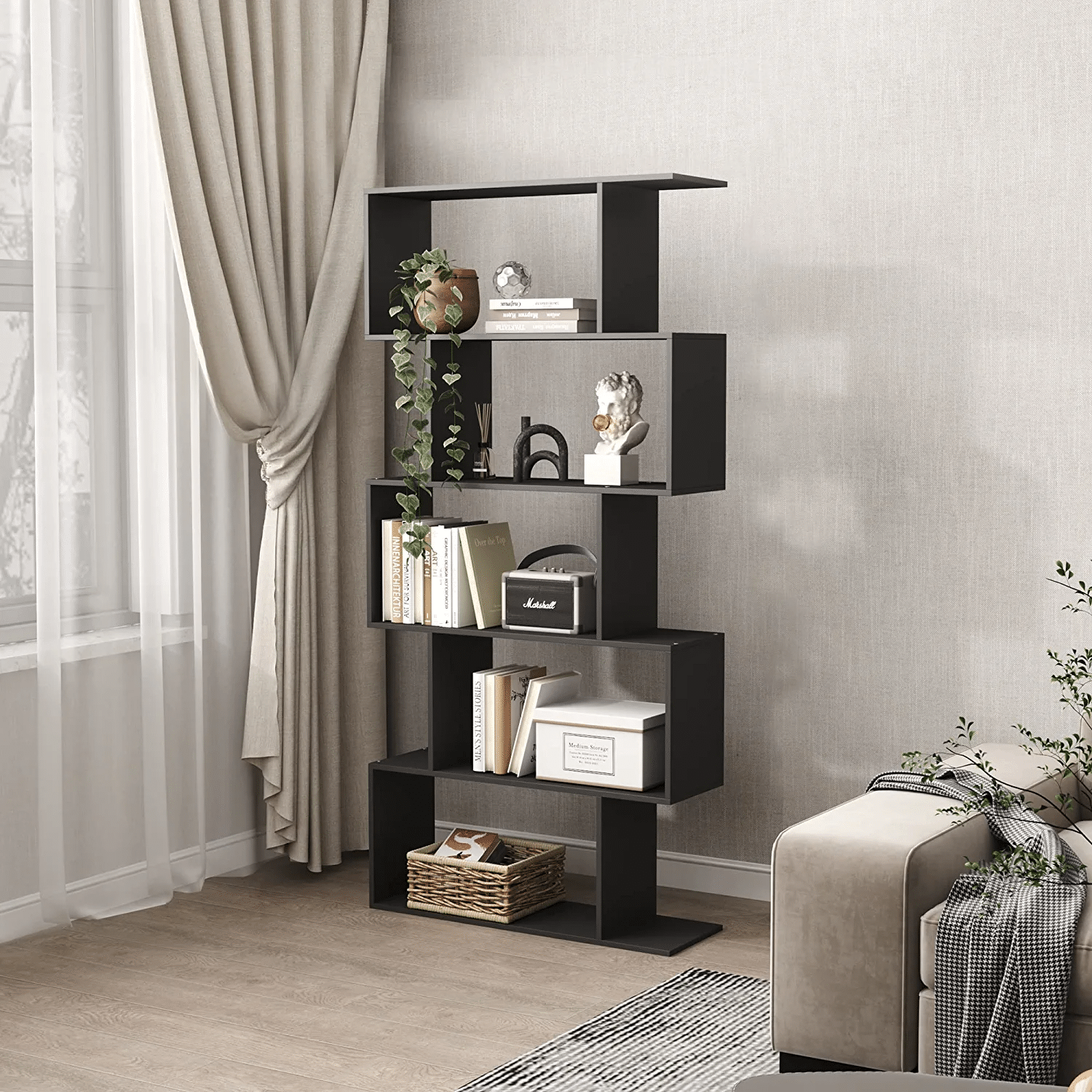 5-Tier Geometric Bookcase