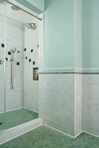 Greenish Tinge in White Tiles