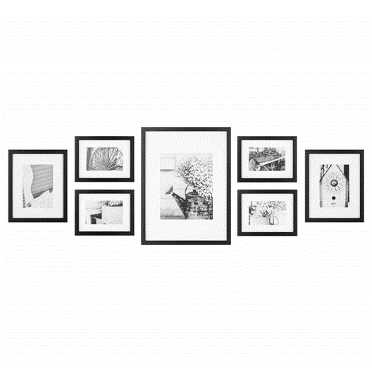 7 piece black gallery wall kit 