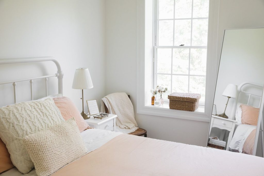 mirror near bed