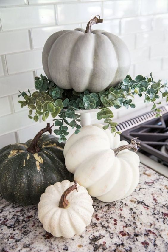 pumpkins fall kitchen home decor