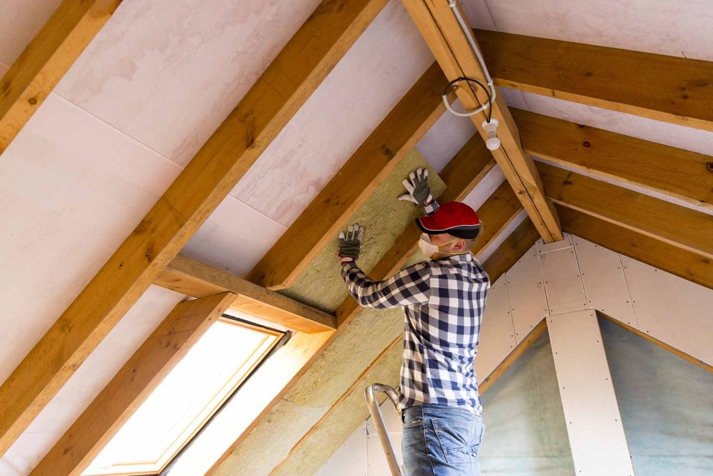 vaulted celing farmhouse office