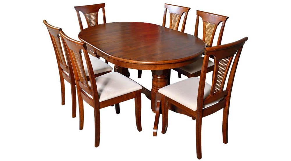 wooden oval dining table 