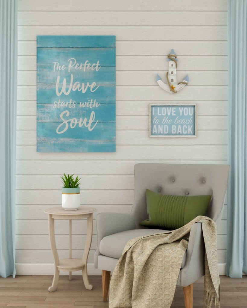 Blue wall decor