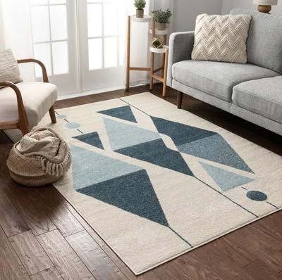 Scarlett Blue Mid-Century Modern Rug