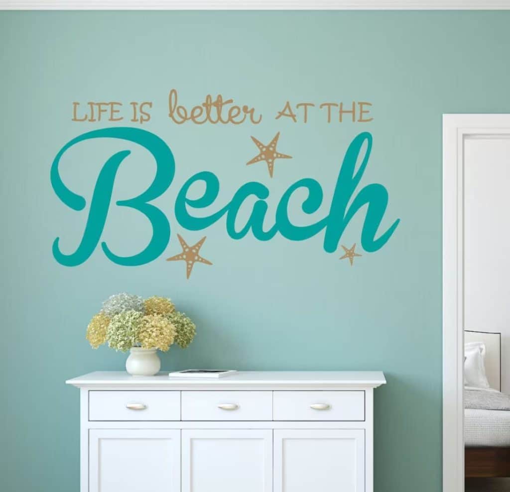 Beach sticker for wall