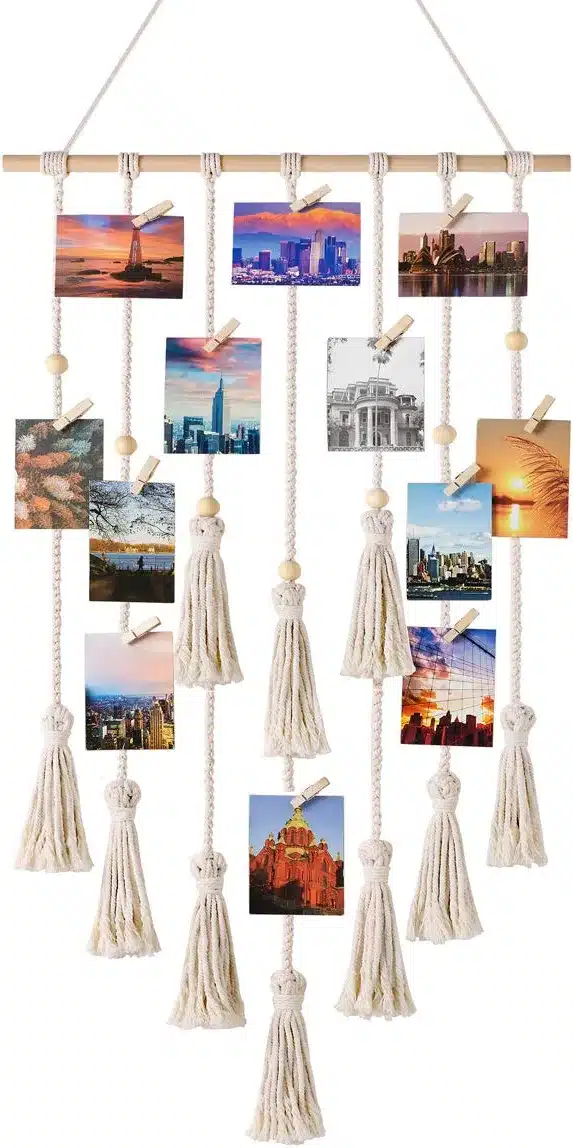 Mkono Macrame Hanging Photo Display