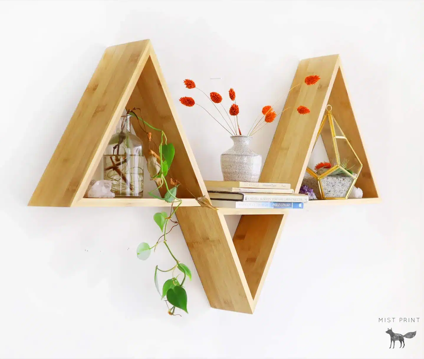 Urban Decor Bamboo Triangle Shelves