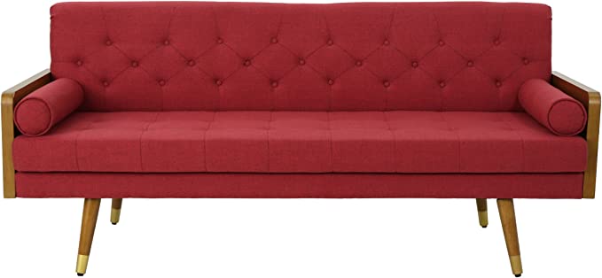 Aidan Mid Century Modern Tufted Fabric Sofa