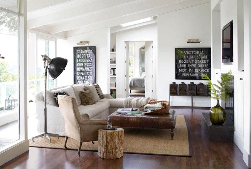 vintage modern mix themed country living room 