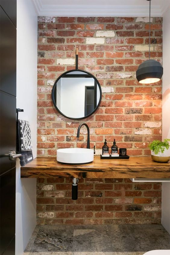 Brick Walls industrial bathroom