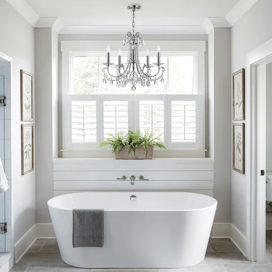 Chandelier- Glam Bathroom