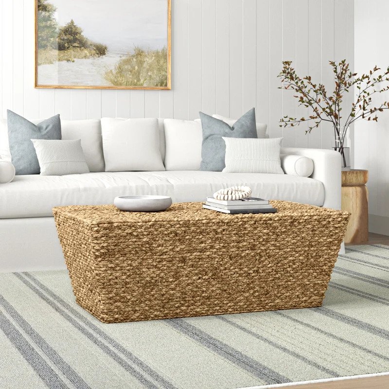 wicker coffee table 