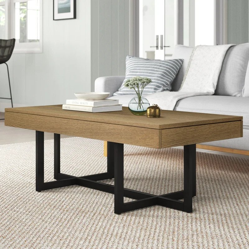 cross legs coffee table with storage 