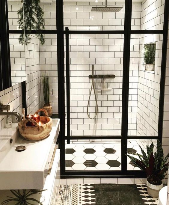 Indoor Plants industrial bathroom