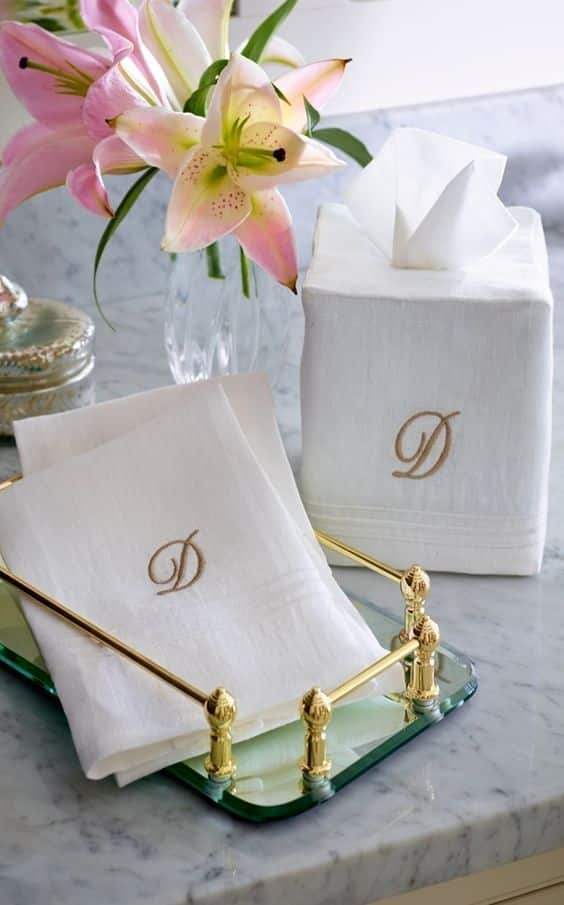 Monogram Towels- Glam Bathroom Decor