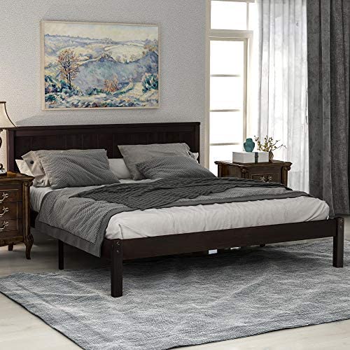 SOFTSEA Wood Platform Bed Frame