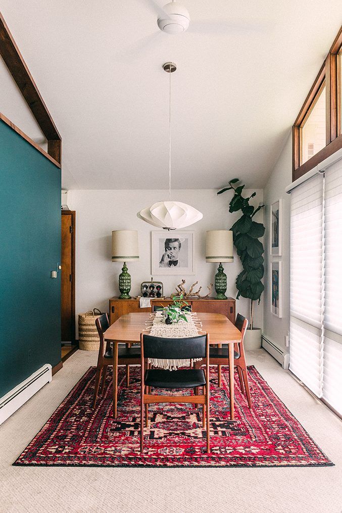 Set Up a Dark Wall mid century modern dining room