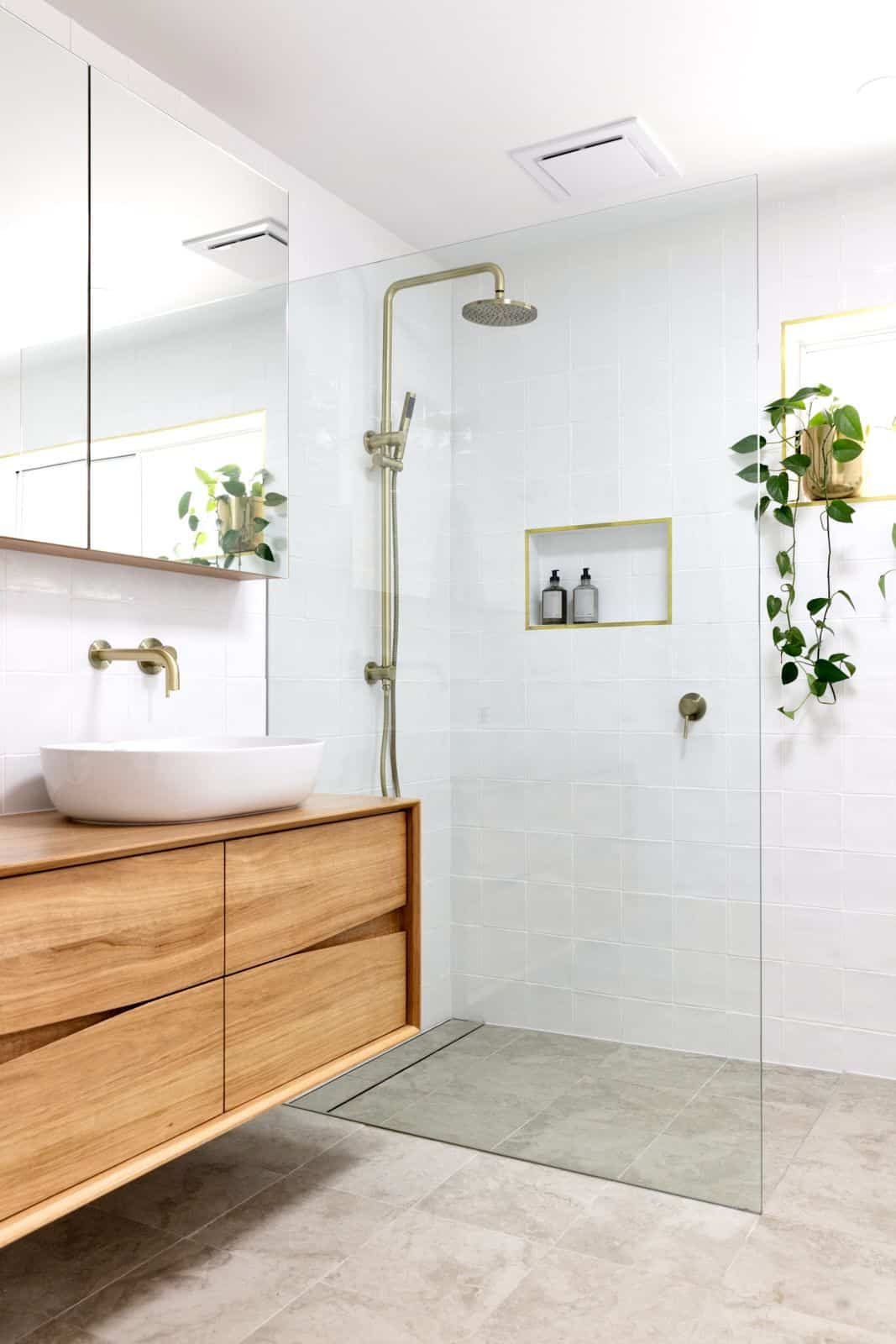 Wood Vanity Scandinavian bathroom