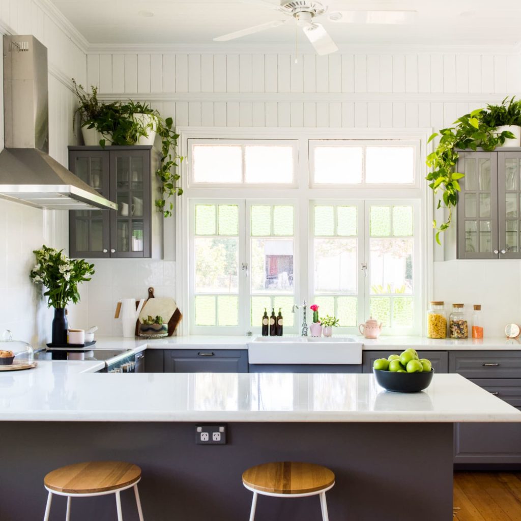 full-fledged indoor herb garden in kitchen 