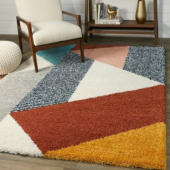 Merril Color Block Berber Shag Area Rug