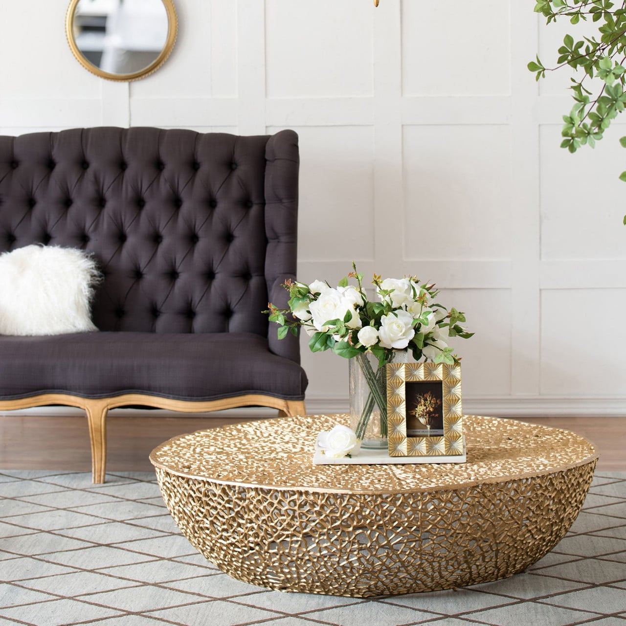 coral inspired coffee table 