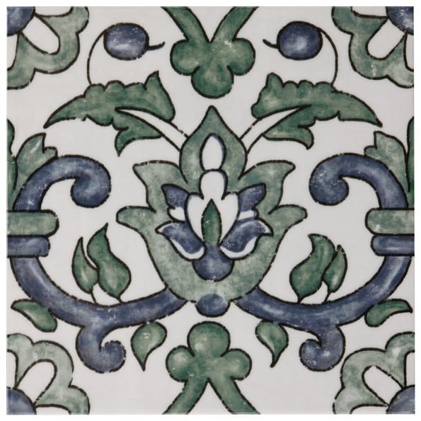 green coloured tiles